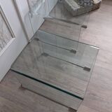 Pair of glass bedside tables or sofa tips