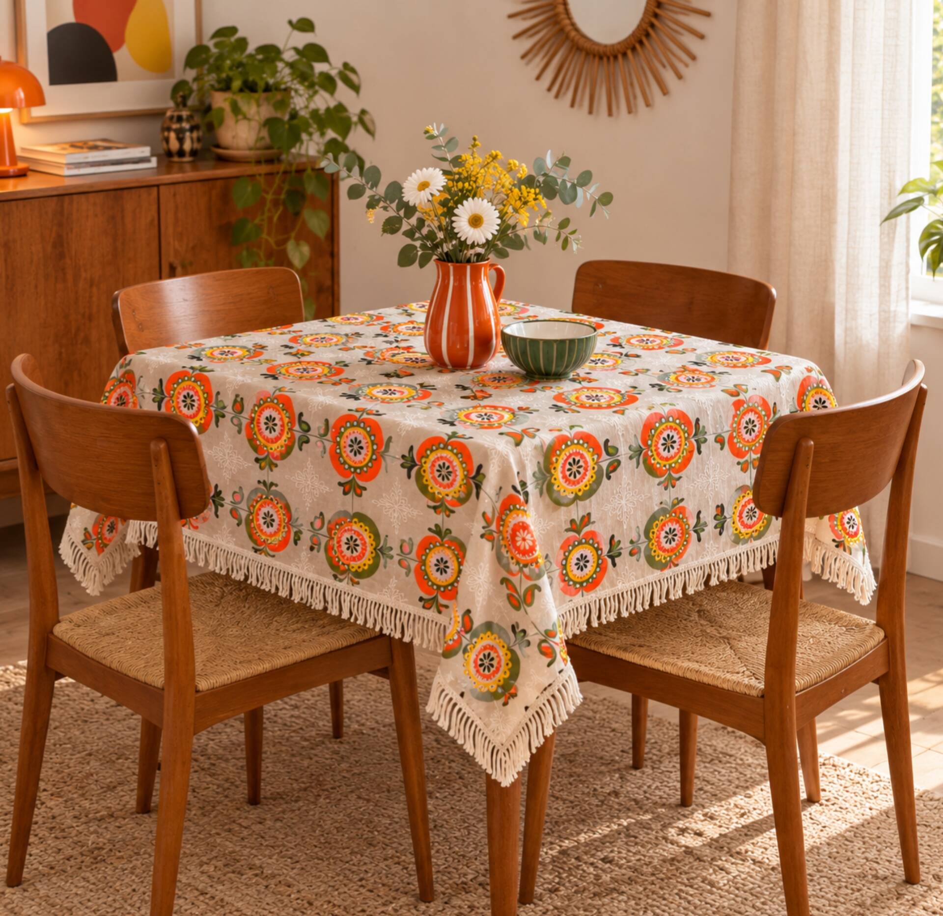 Nappe vintage carré 1970