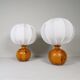 Sculptural modern table lamps from the mid-century in solid pine, Fagerhults Sweden, 1970.
