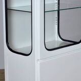 Restored vintage iron and glass medical cabinet, 1970s