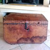 19th century leather chest