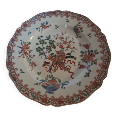 Grand plat en porcelaine décor asiatique Samson XIX ème