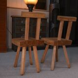 2 brutalist chairs from the mobichalet brand 1960's