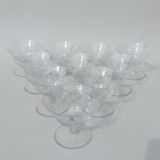 10 crystal champagne glasses from Saint Louis.