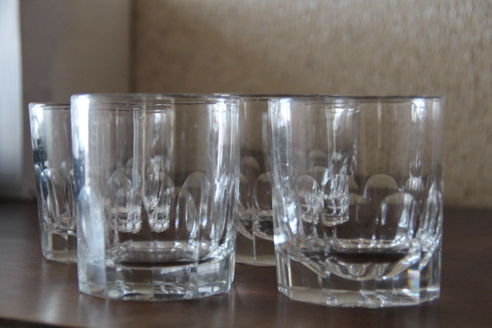 4 cut crystal whisky glasses