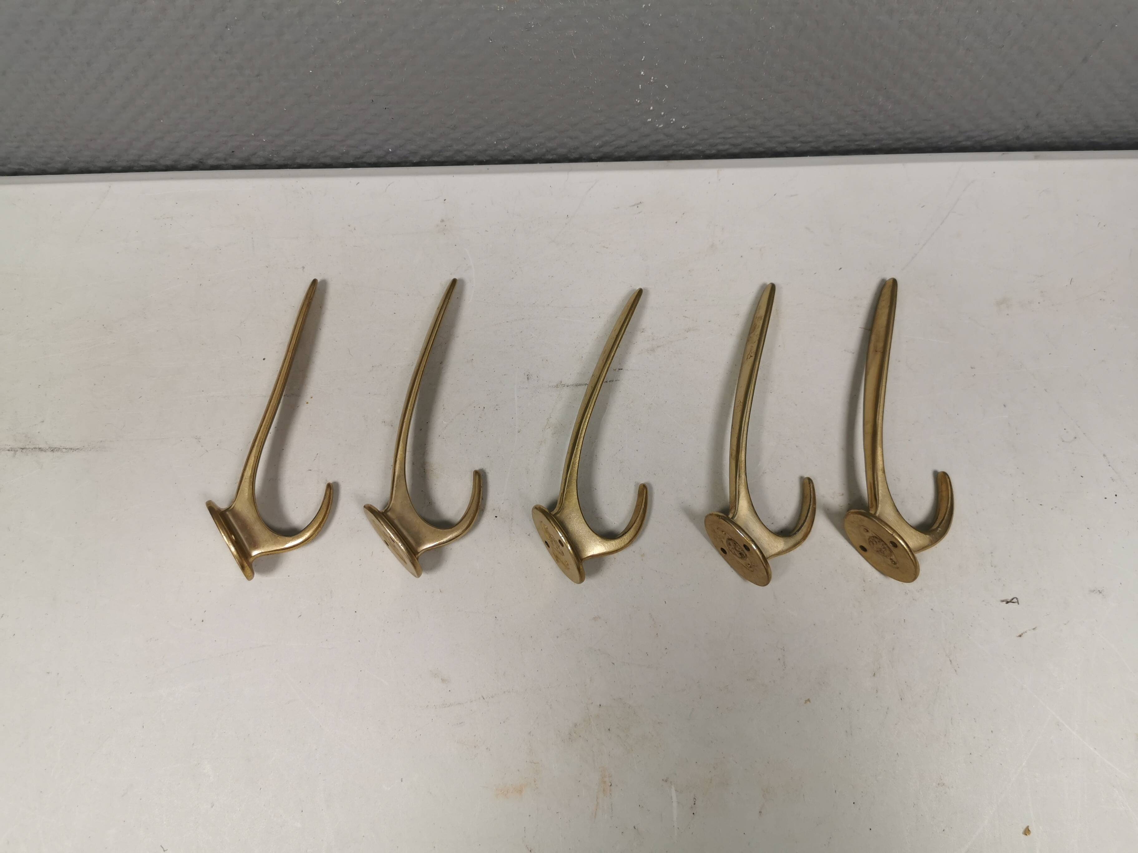 5 beautiful vintage coat hooks for your hallway, Denmark, estimated 1980s.