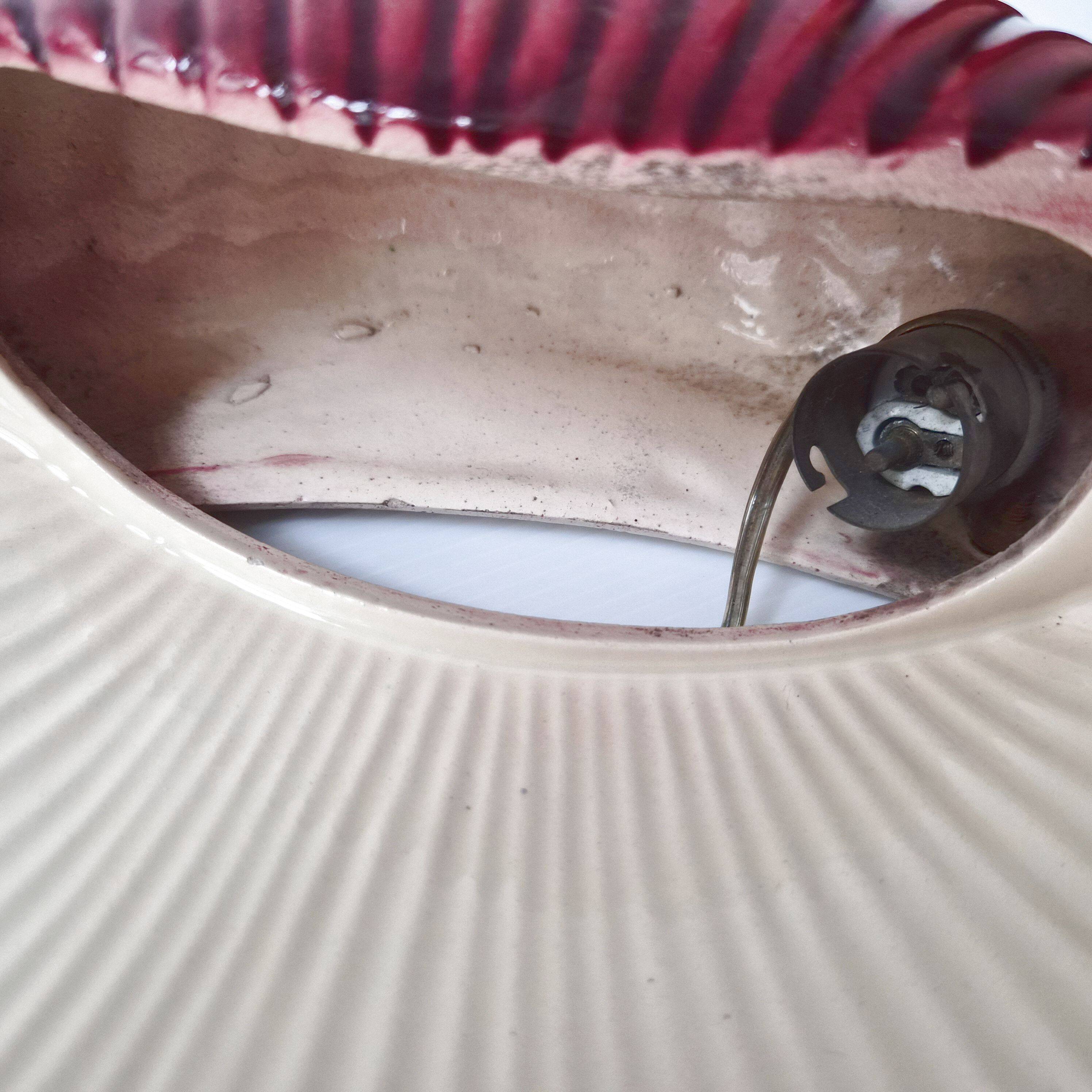 Vintage 1960s seashell wall sconce