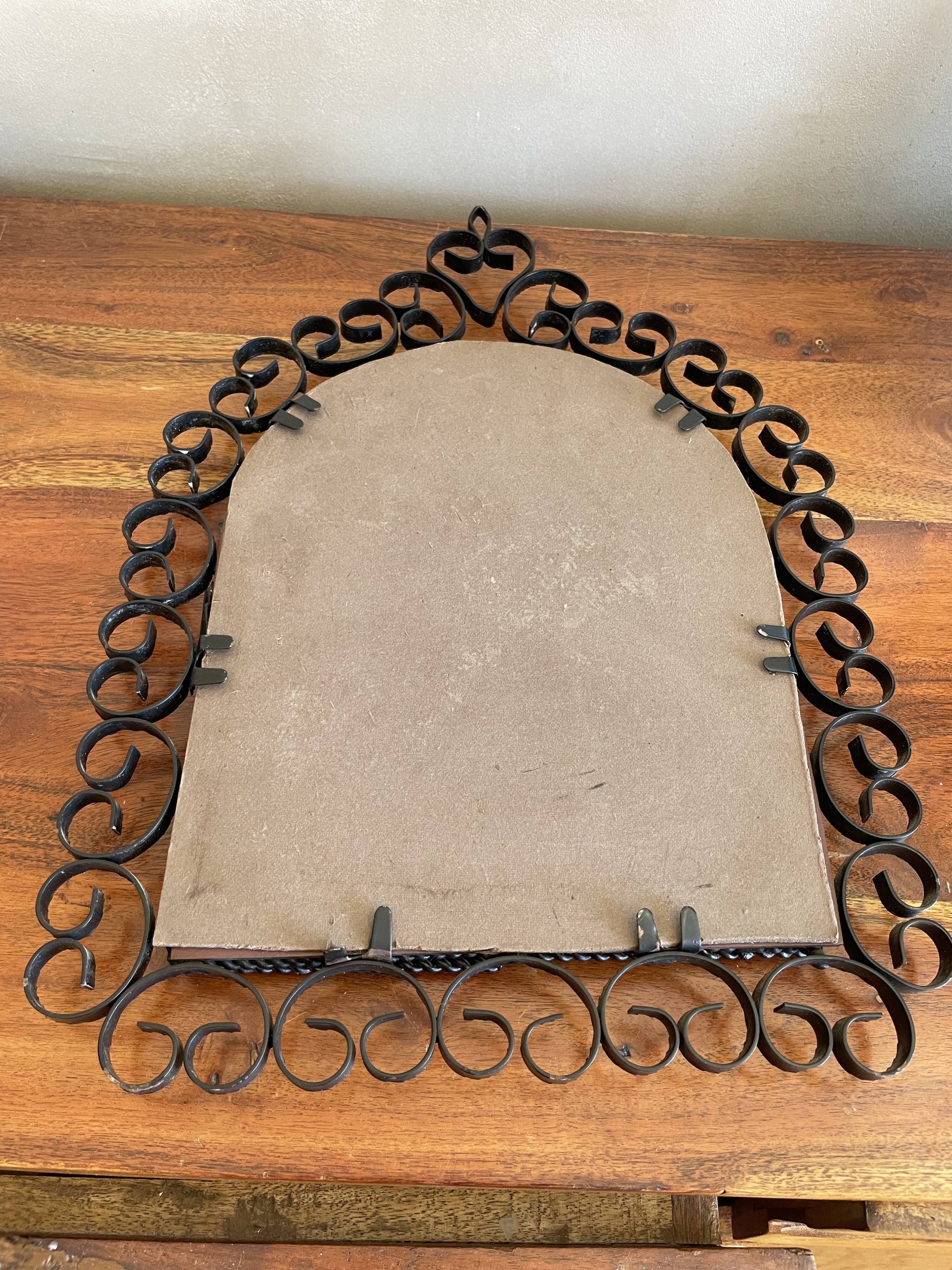 Wrought iron mirror with shutters 29x40cm