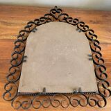 Miroir en fer forgé avec volets 29x40cm