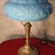 Bronze and blue opaline lamp 42x24