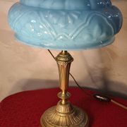 Bronze and blue opaline lamp 42x24