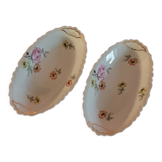 Plats raviers lot de deux porcelaine de Limoges Charbernaud et Larcher