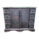 Buffet Dogon in carved solid wood - Tribal & Brutalist Style