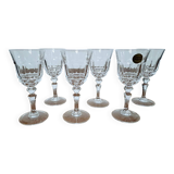 6 verres à vin en cristal