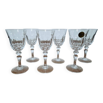 6 verres à vin en cristal