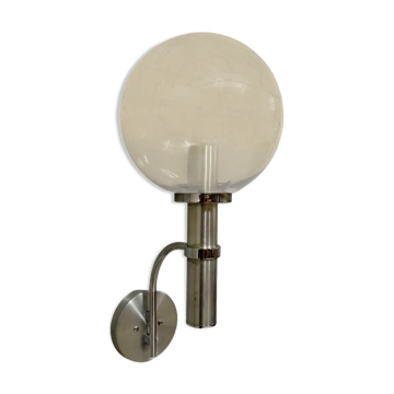 chrome & smoked glass wall light, 1970