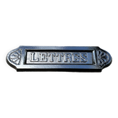 Large 1930s cast iron mailbox plaque, vintage mailbox slot
