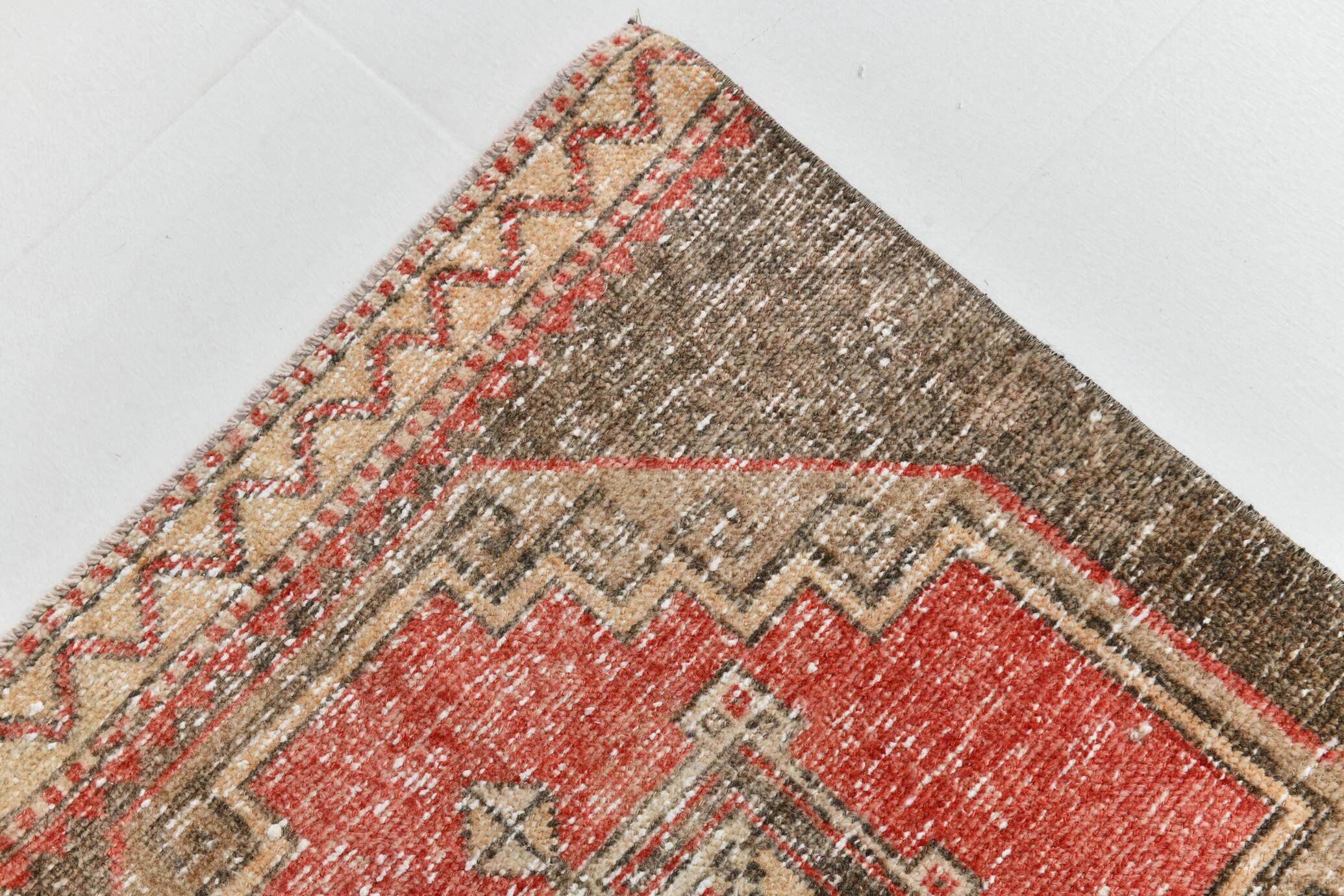 3x10 Red Brown Tribal Pattern Vintage Runner Rug, 78x305Cm