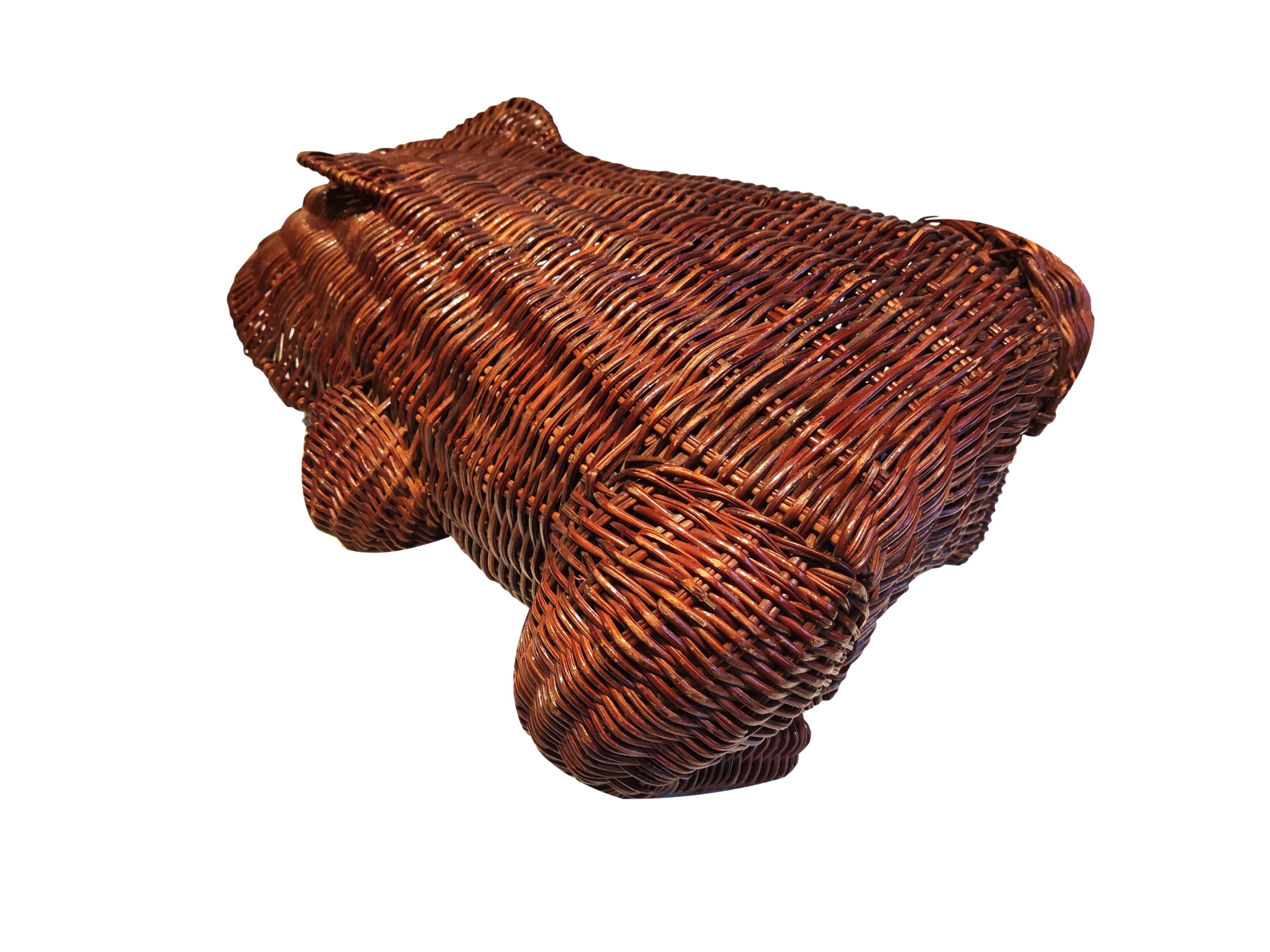 Olivier Cajan paper trash in wicker, 1975