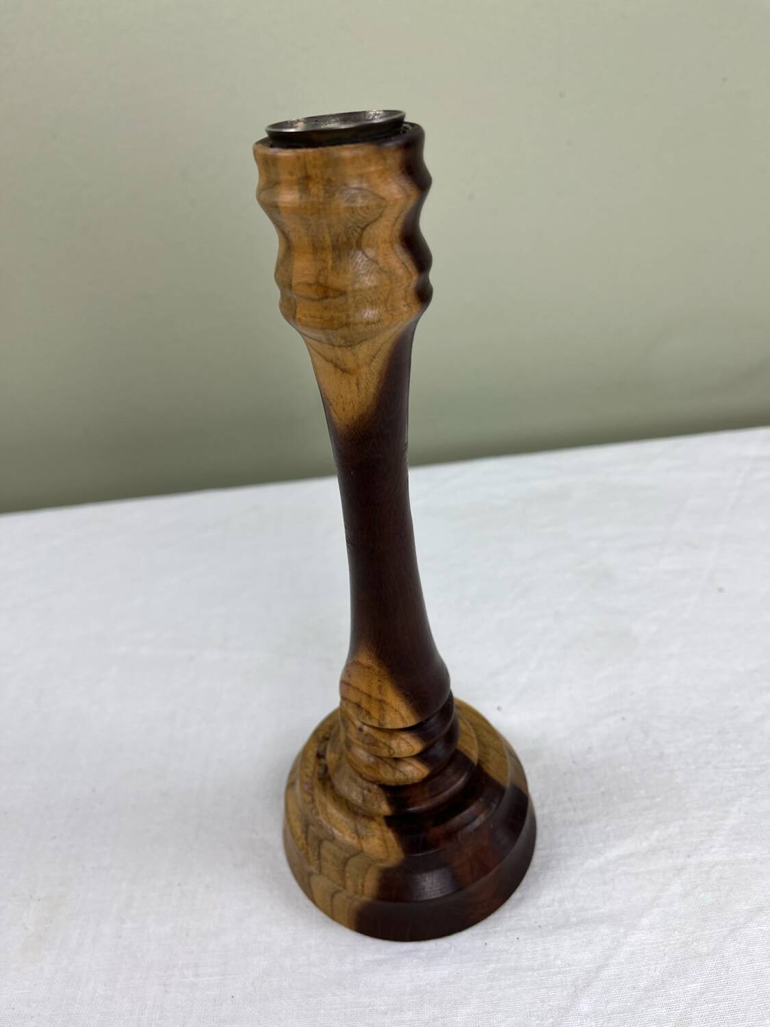 Two-tone wooden candlestick