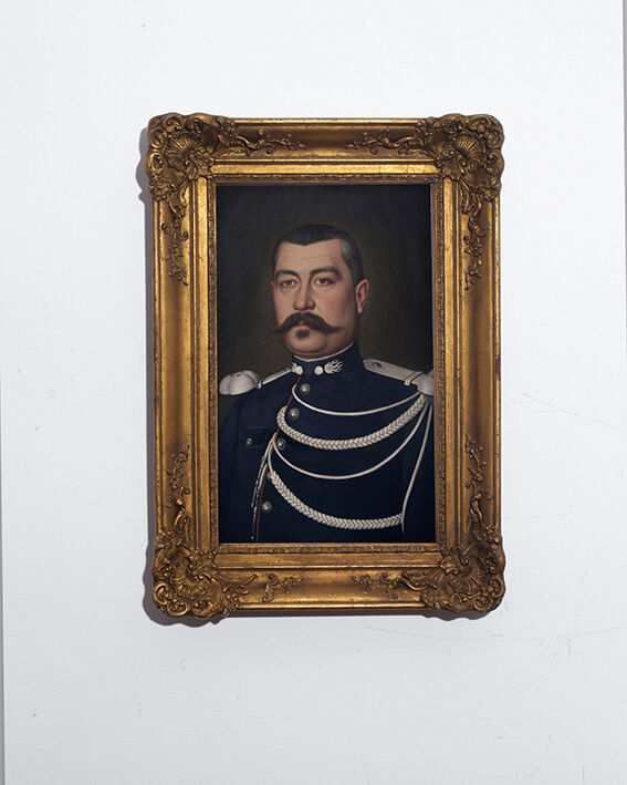 Portrait man 1930 in gold frame