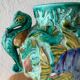 Spanish ceramic vase aquatic decoration
