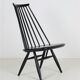 Asko / Ilmari Tapiovaara “Mademoiselle” spindle back lounge chair / Mid Century Modern Design / Finland / 1950s-1960s / black