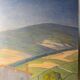 Old painting, landscape Monts du Lyonnais, signed, mid-twentieth century