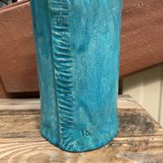 Vintage blue soliflore ceramic vase signed AI