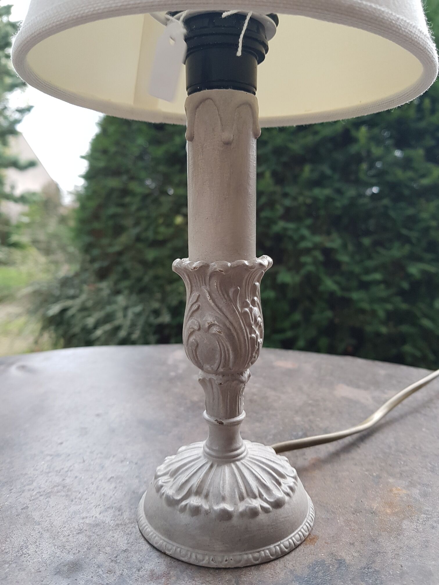Bedside lamp patinated foot