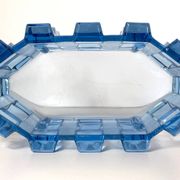 Art Deco Blue Glass Bowl / Centerpiece by Rudolf Schrötter -Inwald, Poland