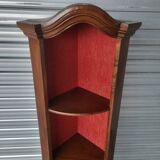 Authentic antique corner shelf unit in solid wood.