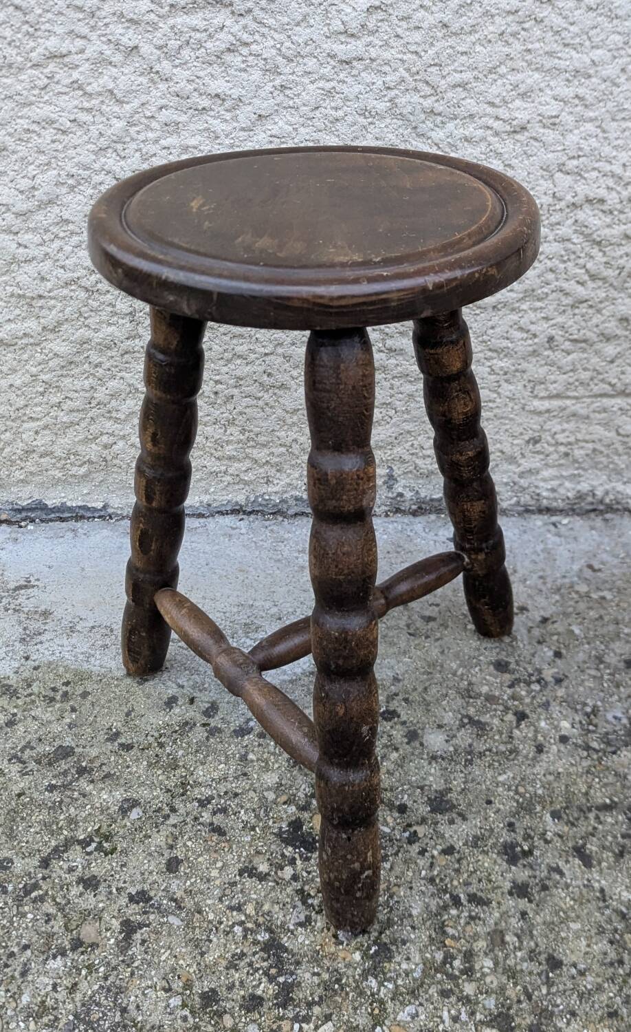 Pair of Vintage 60s/70s Ball Tripod Stools Plant Stand D