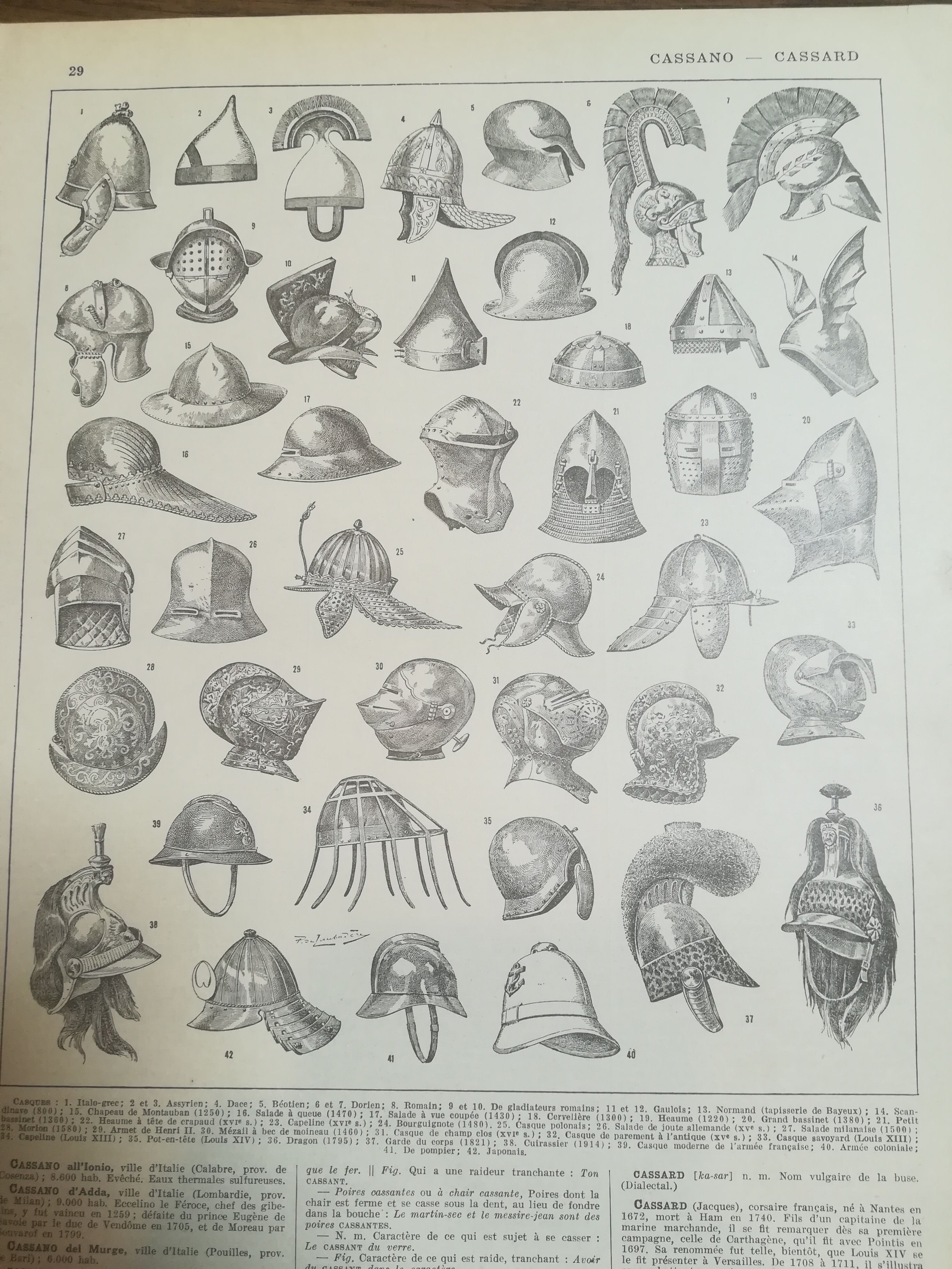 Lithograph on helmets from 1928