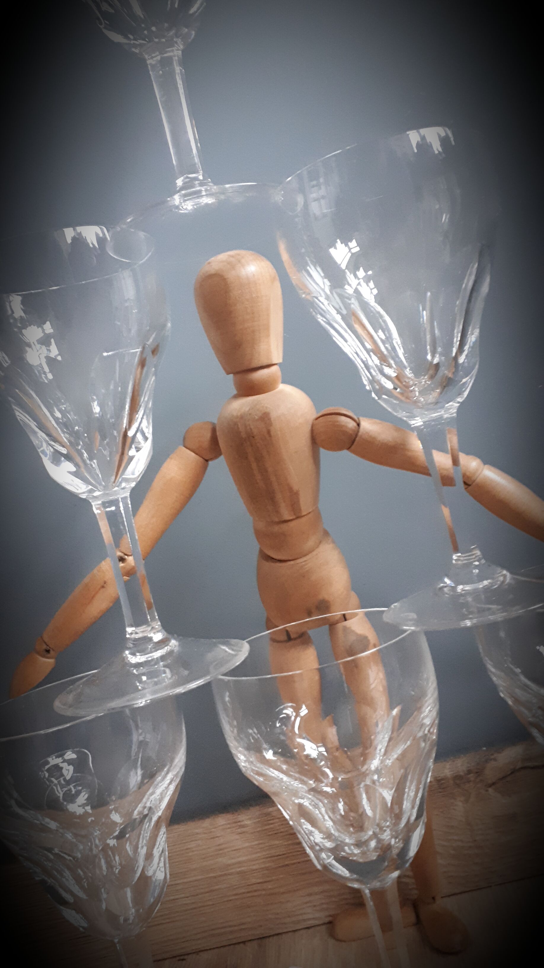 Set 6 crystal walking glasses