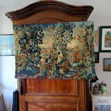 old tapestry with greenery and birds decoration