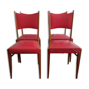 4 chaises années 50 - bois