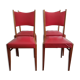 4 chaises années 50 en bois et skaï