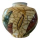 Signed enameled ceramic ball vase