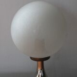 Lampe vintage des années 70 pied tulipe et globe sablé
