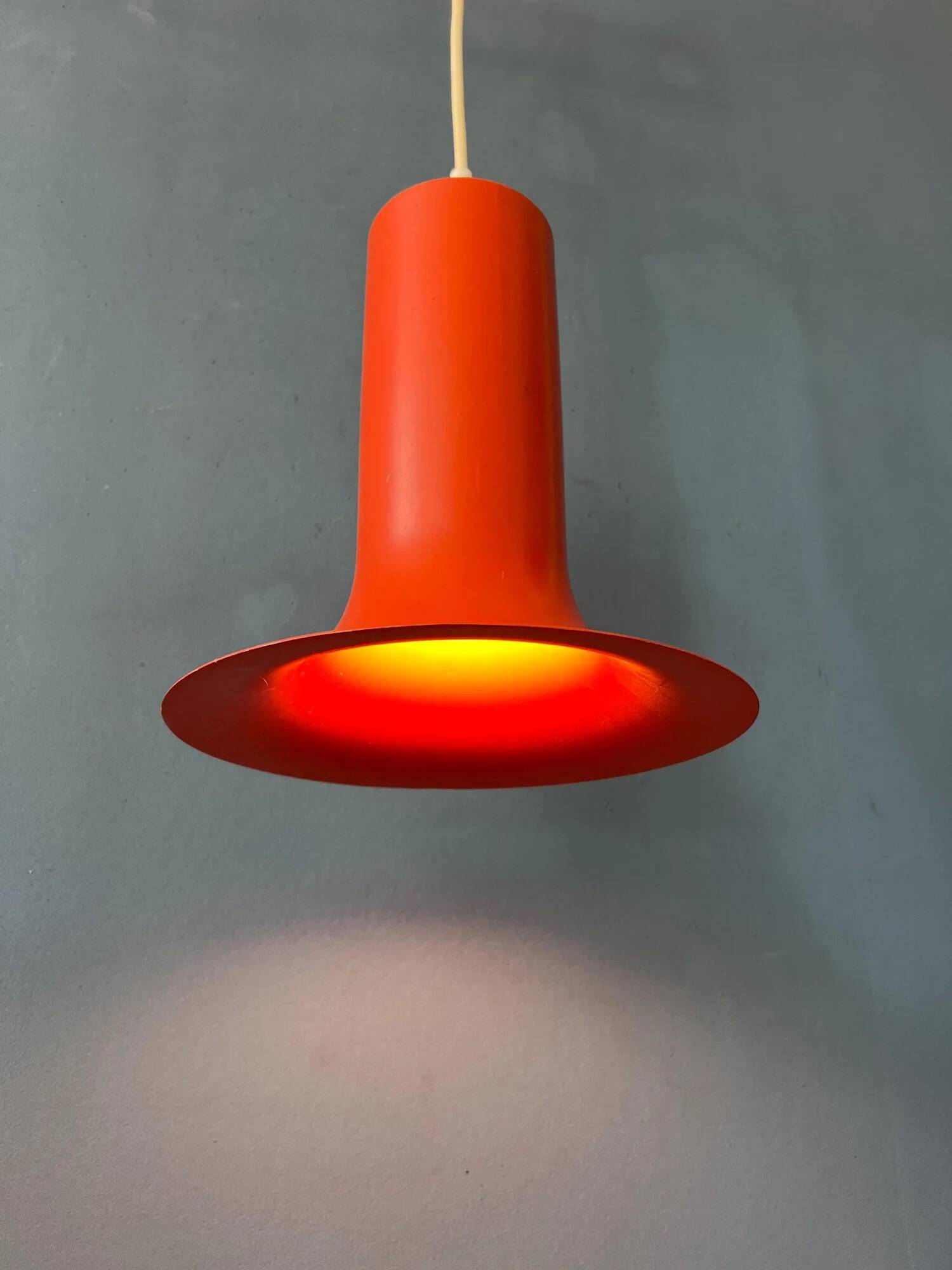 Vintage orange Raak cone pendant lamp