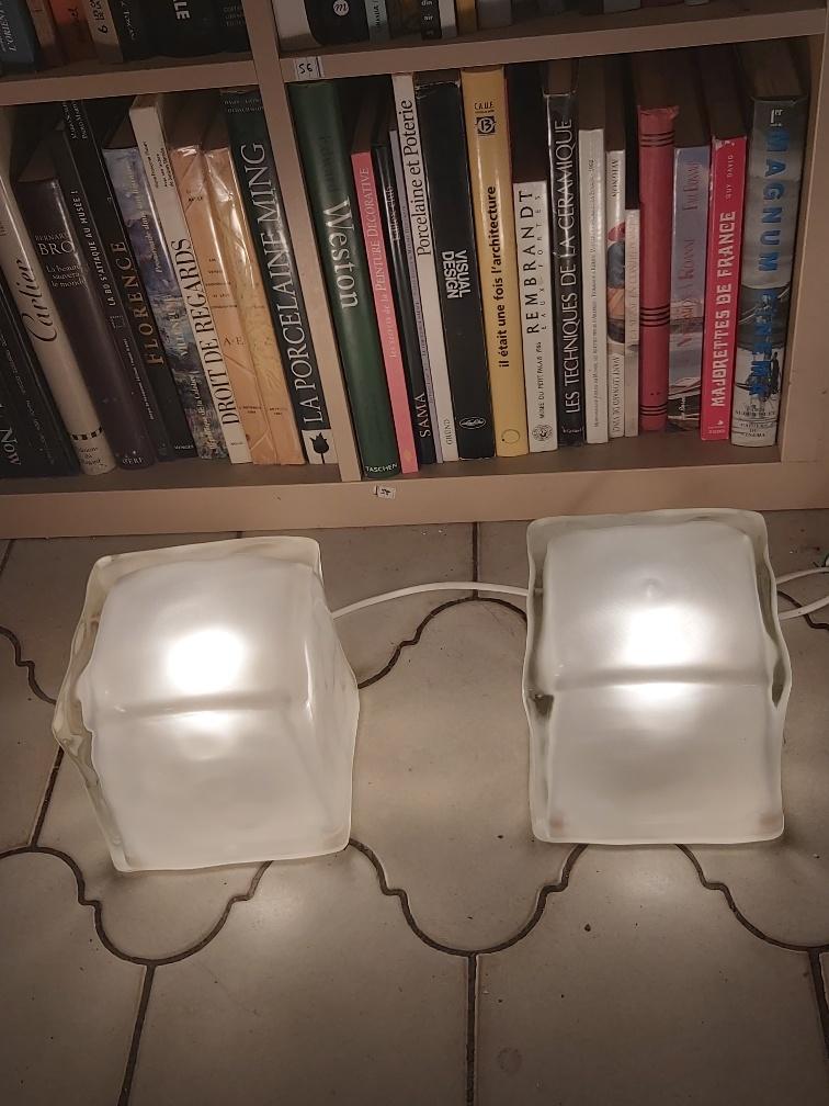 2 Ikea glass ice lamps, 80s