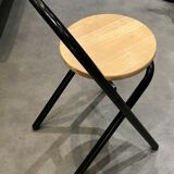 Wood and metal stool