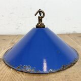 Industrial Blue Enamel Factory Pendant Lamp, 1950s
