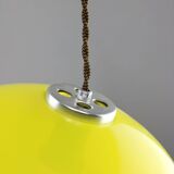 Italian Space Age Yellow Plexiglass Pendant Lamp, 1970s
