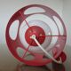Suspension in red lacquered metal and white opaline ball 60s 70s