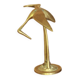 Brass heron statue