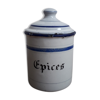 Enamelled iron spice pot