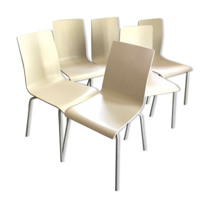 six chaises en hêtre
