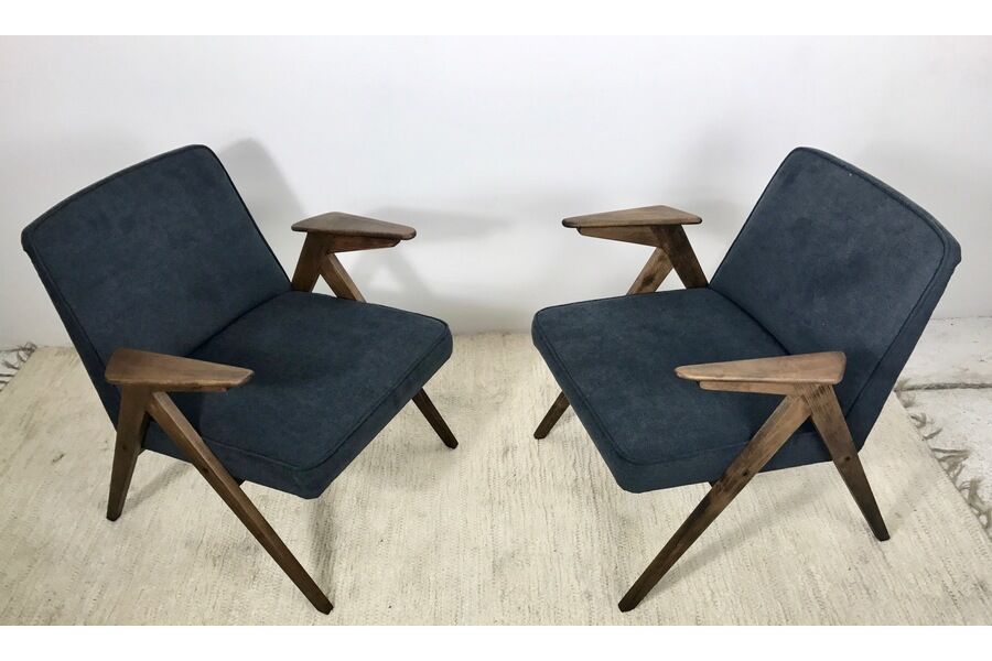 Pair of chairs bunny type 300 177, by J. Chierowski, 1960